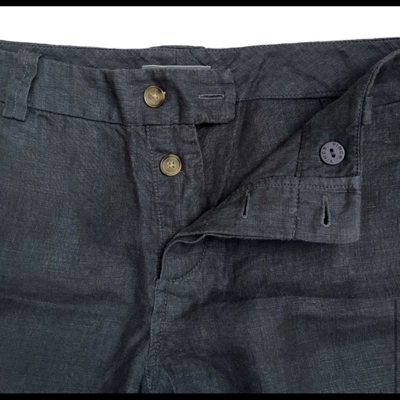 Vince Dark Gray Linen Cuffed Shorts - Picture 7 of 10